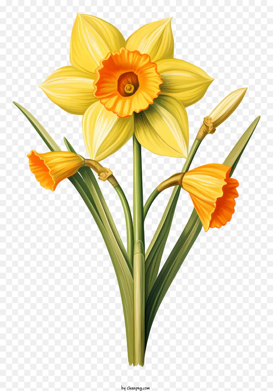 แดฟโฟดิล，สีเหลืองดอกไม้ PNG