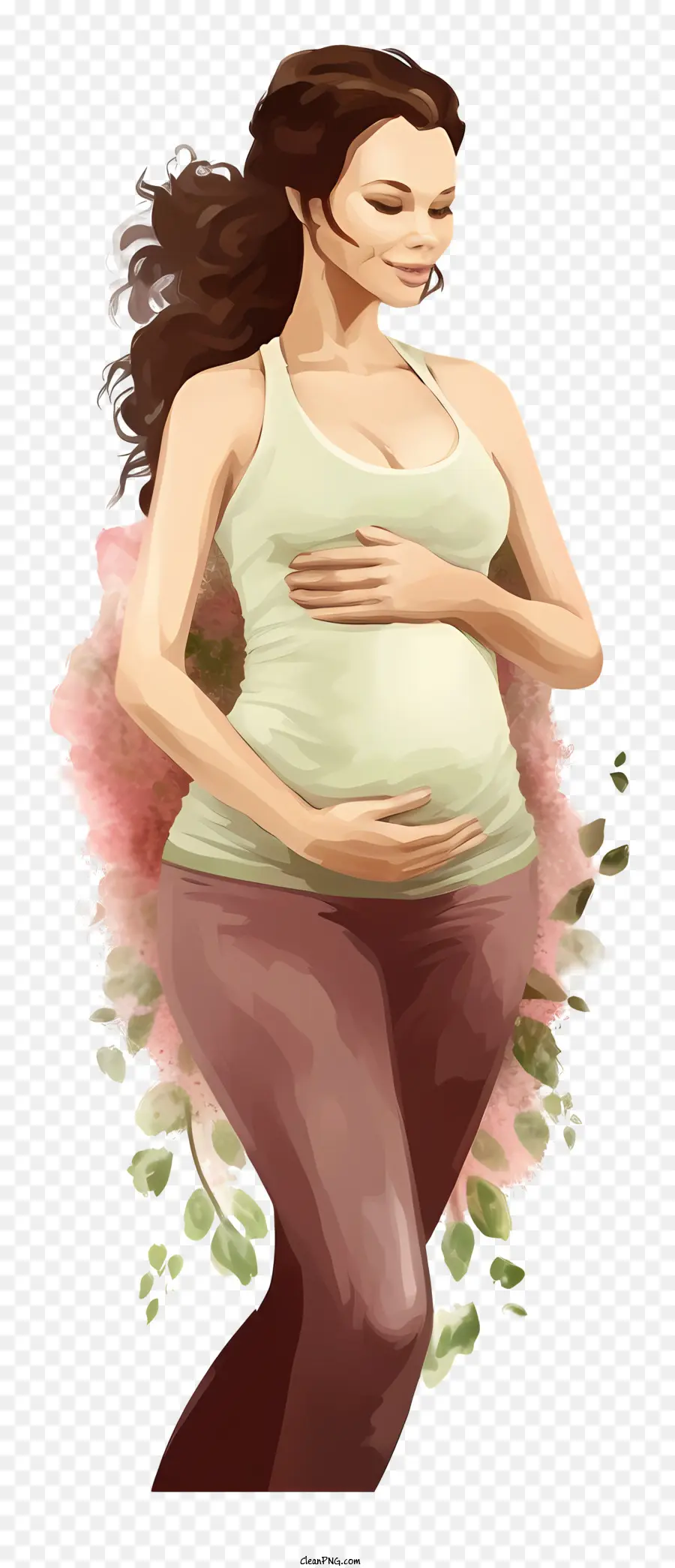 หญิงท้อง，ดอกไม้สนาม PNG