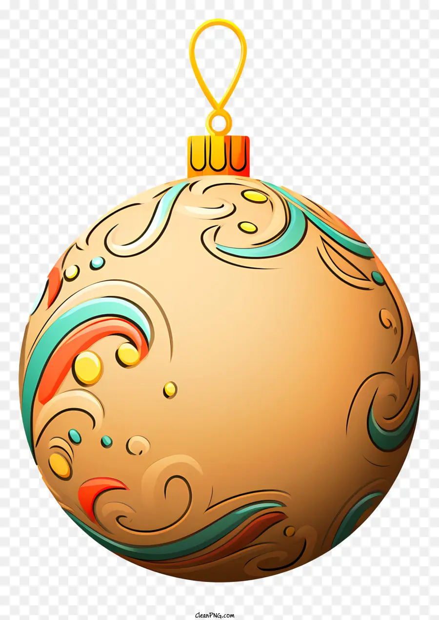 คริสมาสต์ Ornament，การออกแบบการหมุนวนสีน้ำเงินและสีเขียว PNG