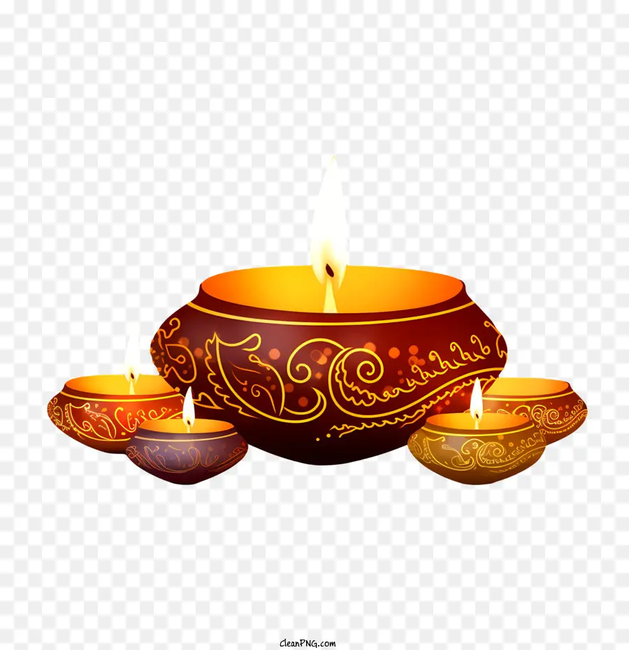 Diwali ให้，Diya ตกแต่ง PNG