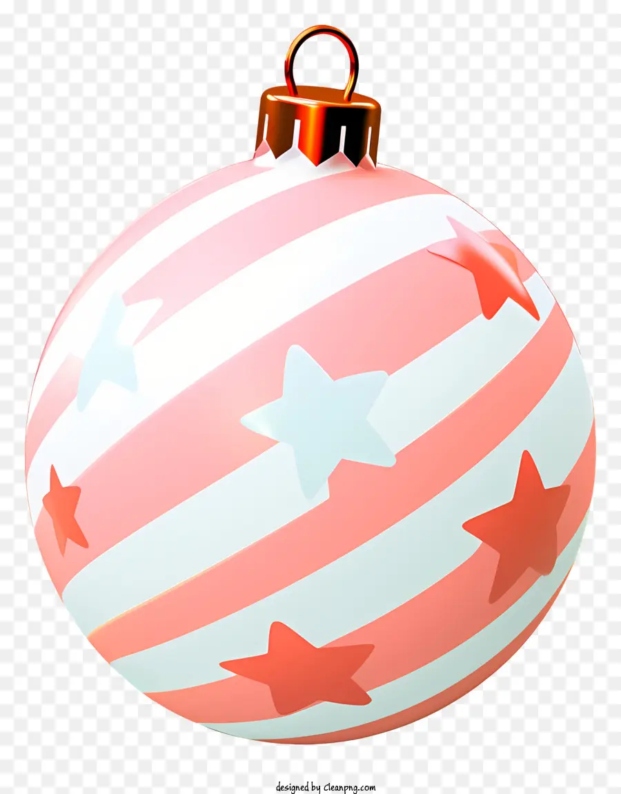 คริสมาสต์ Ornament，แถบสีขาวและสีชมพู PNG