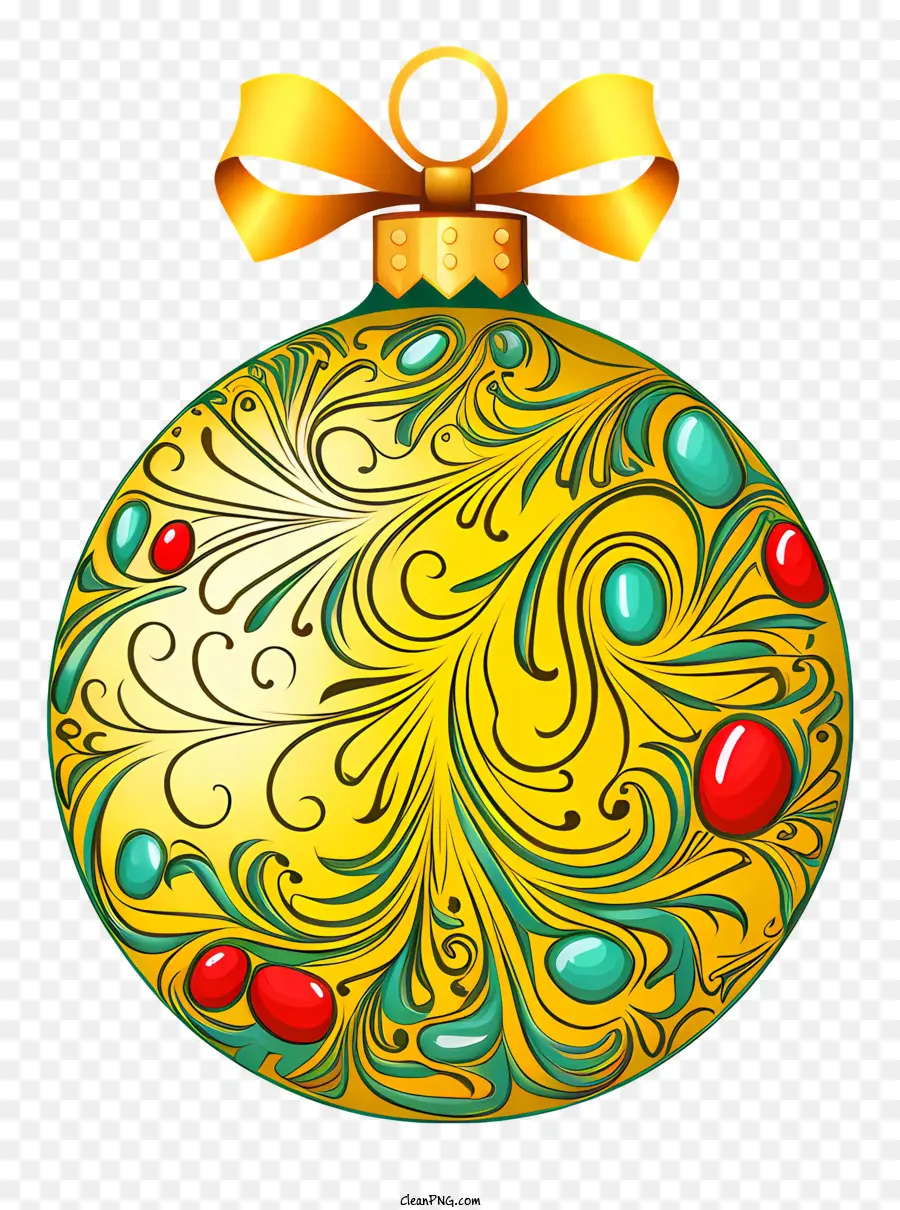 ทอง Ornament，ติดโบว์ธนู PNG