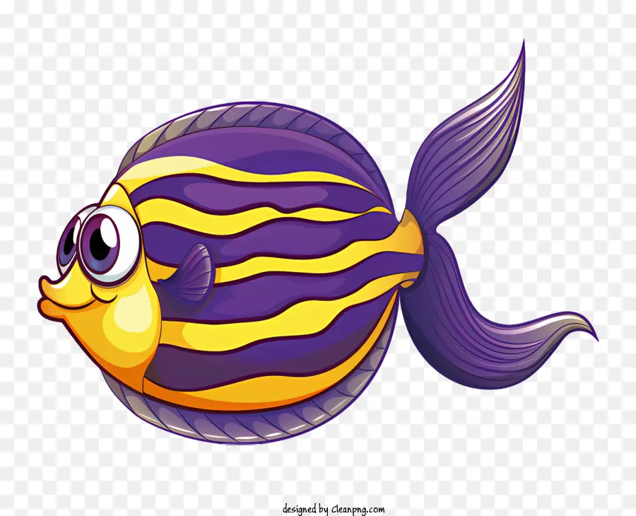 Striped ปลา，ปลาสีม่วงและสีเหลือง PNG