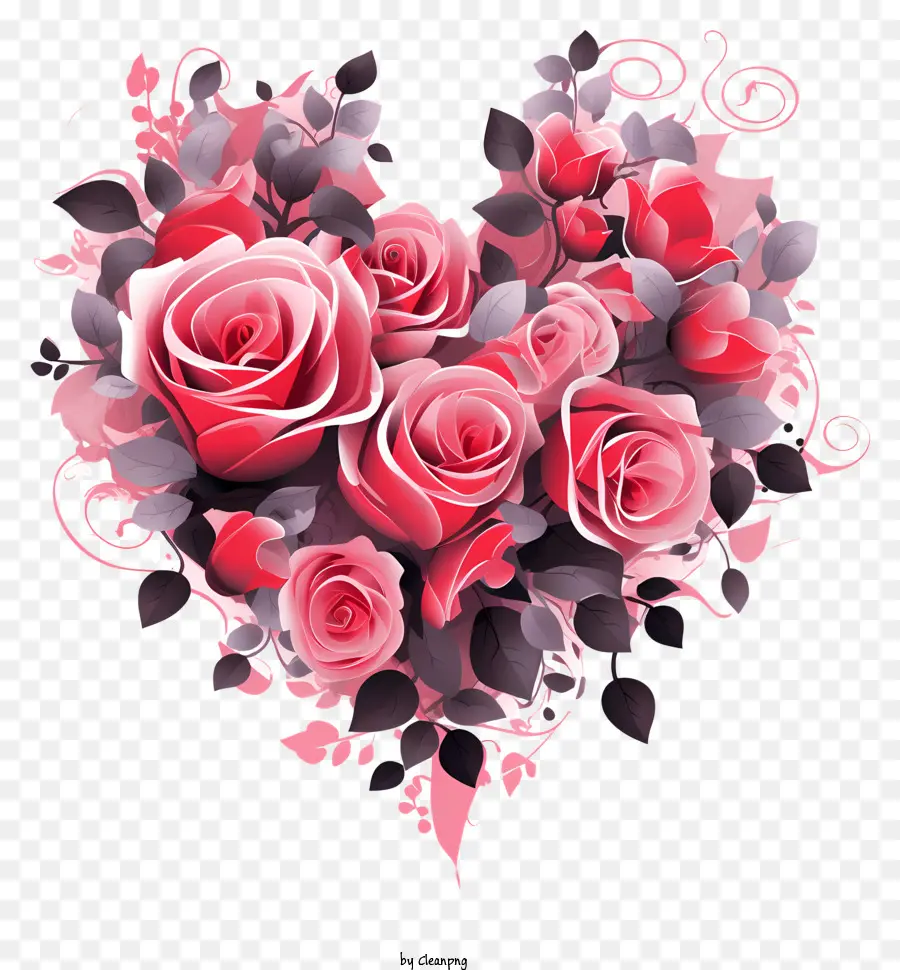 กุหลาบรูปหัวใจ，บดอกกุหลาบสีชมพู PNG