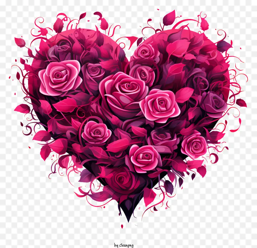 Heartshaped ดอกกุหลาบ，บดอกกุหลาบสีชมพู PNG
