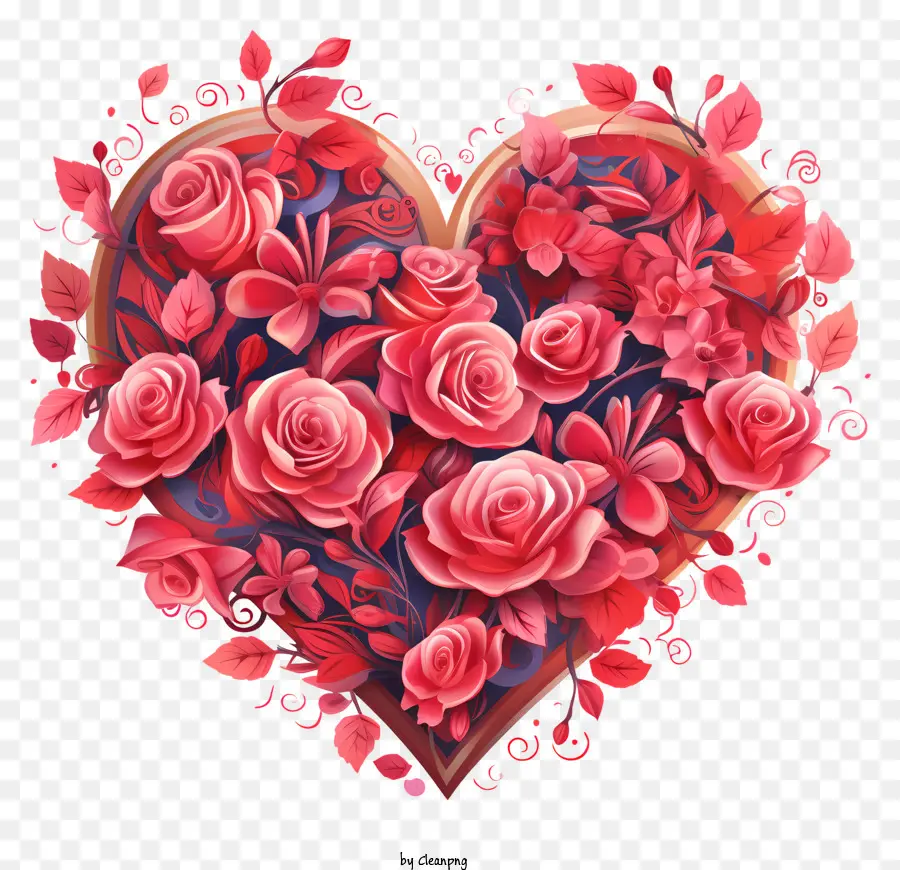 ภาชนะที่มีรูปหัวใจ，ดอกกุหลาบแดง PNG