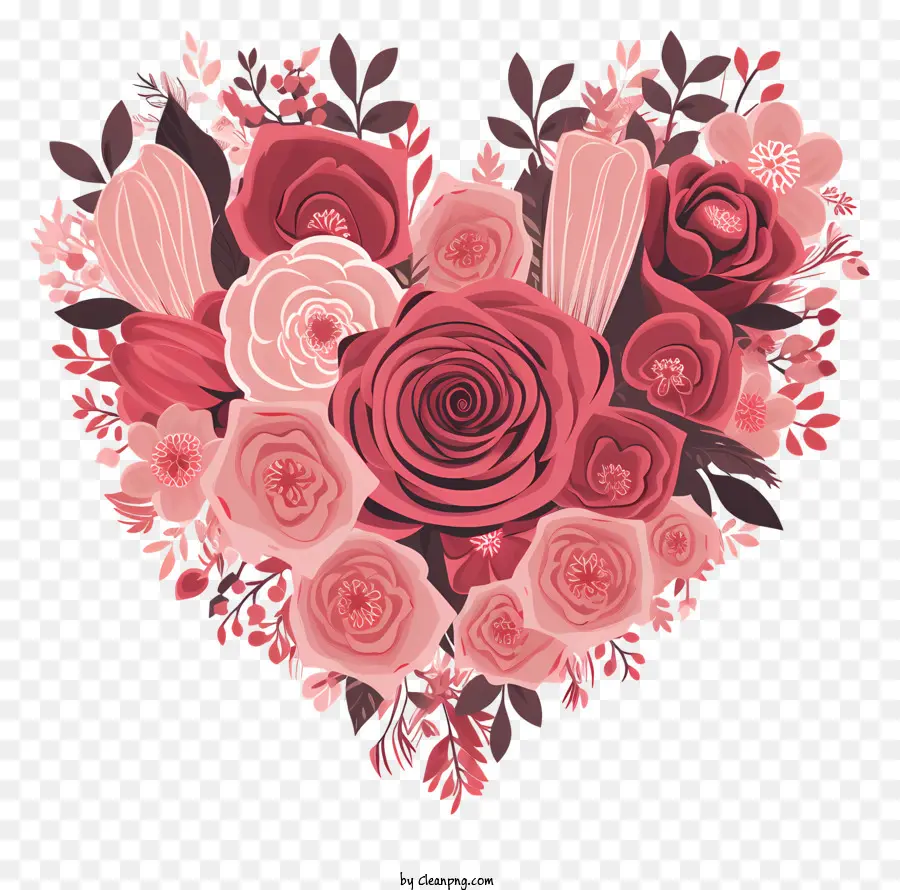 บดอกกุหลาบสีชมพู，Heartshaped ดอกกุหลาบ PNG