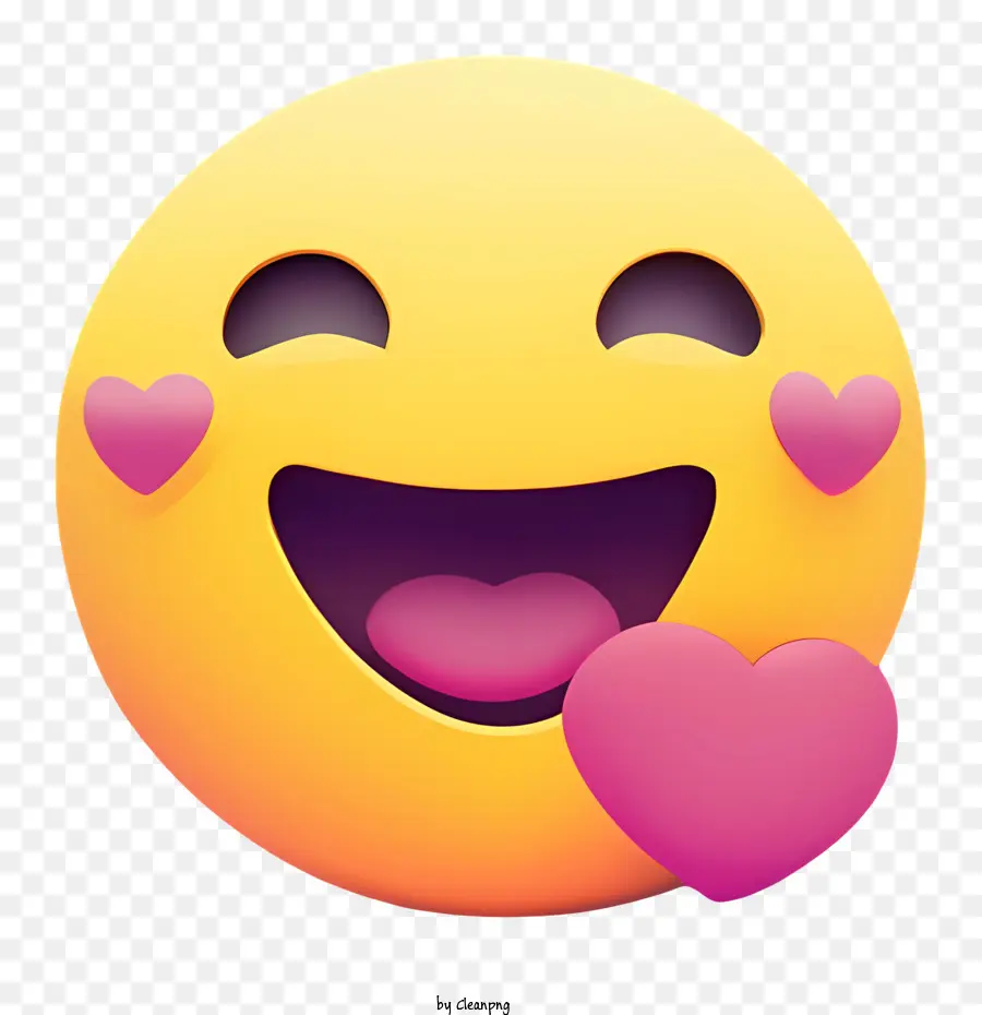 ยิ้ม Emoji，วัตถุที่มีรูปหัวใจสีชมพู PNG