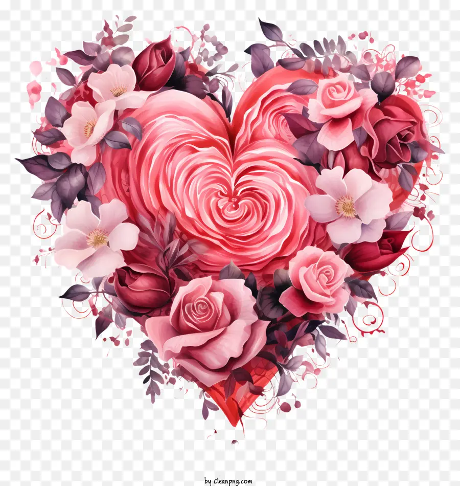 Heartshaped ดอกกุหลาบ，ศิลปะกุหลาบสีชมพู PNG