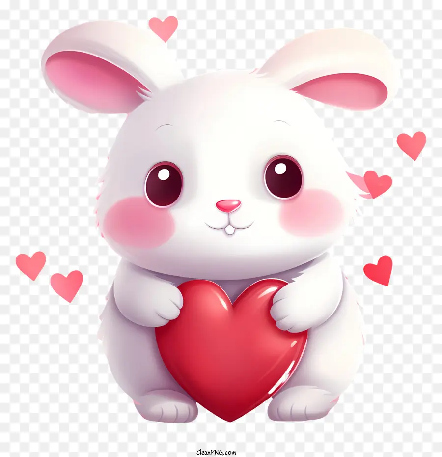 ผิวขาวกระต่าย，สีแดงหัวใจ PNG