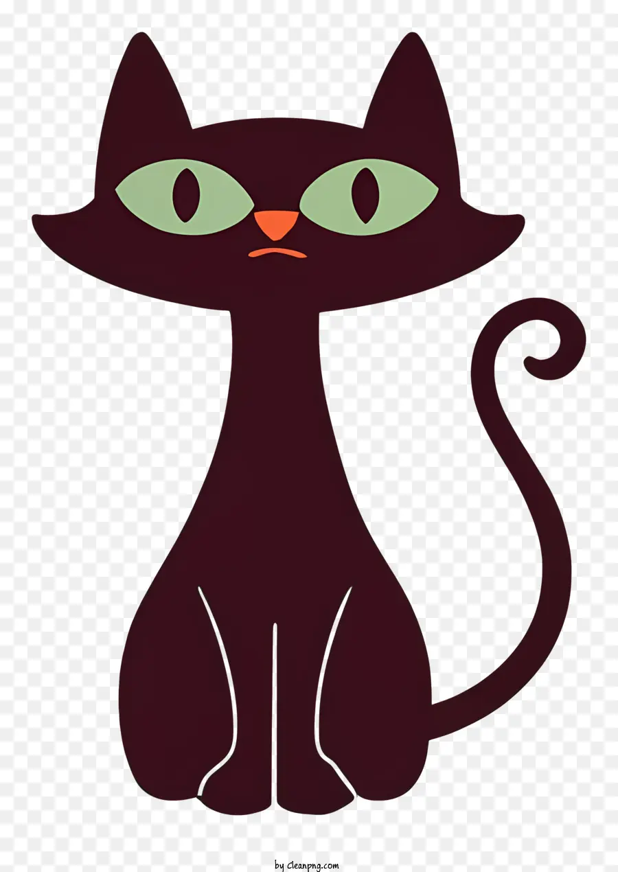 แมวดำ，ตาสีเขียว PNG