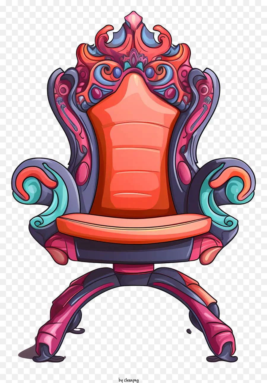 เก้าอี้สีสันสดใส，Ornate เก้าอี้ PNG