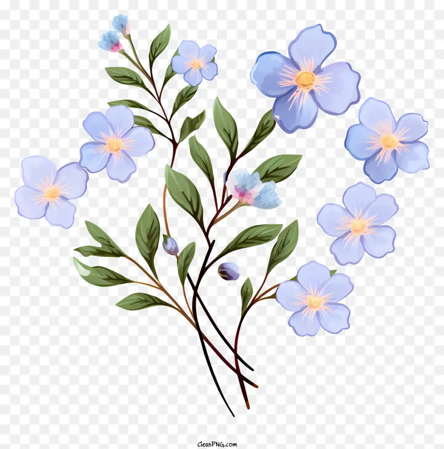 สีน้ำเงินดอกไม้，ช่อดอกไม้ PNG