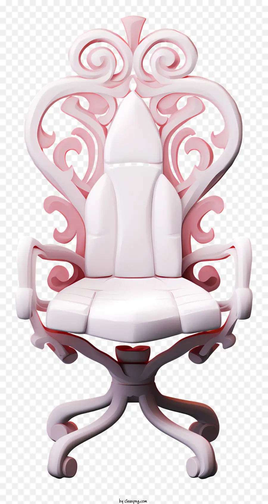 เก้าอี้สำนักงานสีชมพูและสีขาว，งานแกะสลักที่ซับซ้อน PNG
