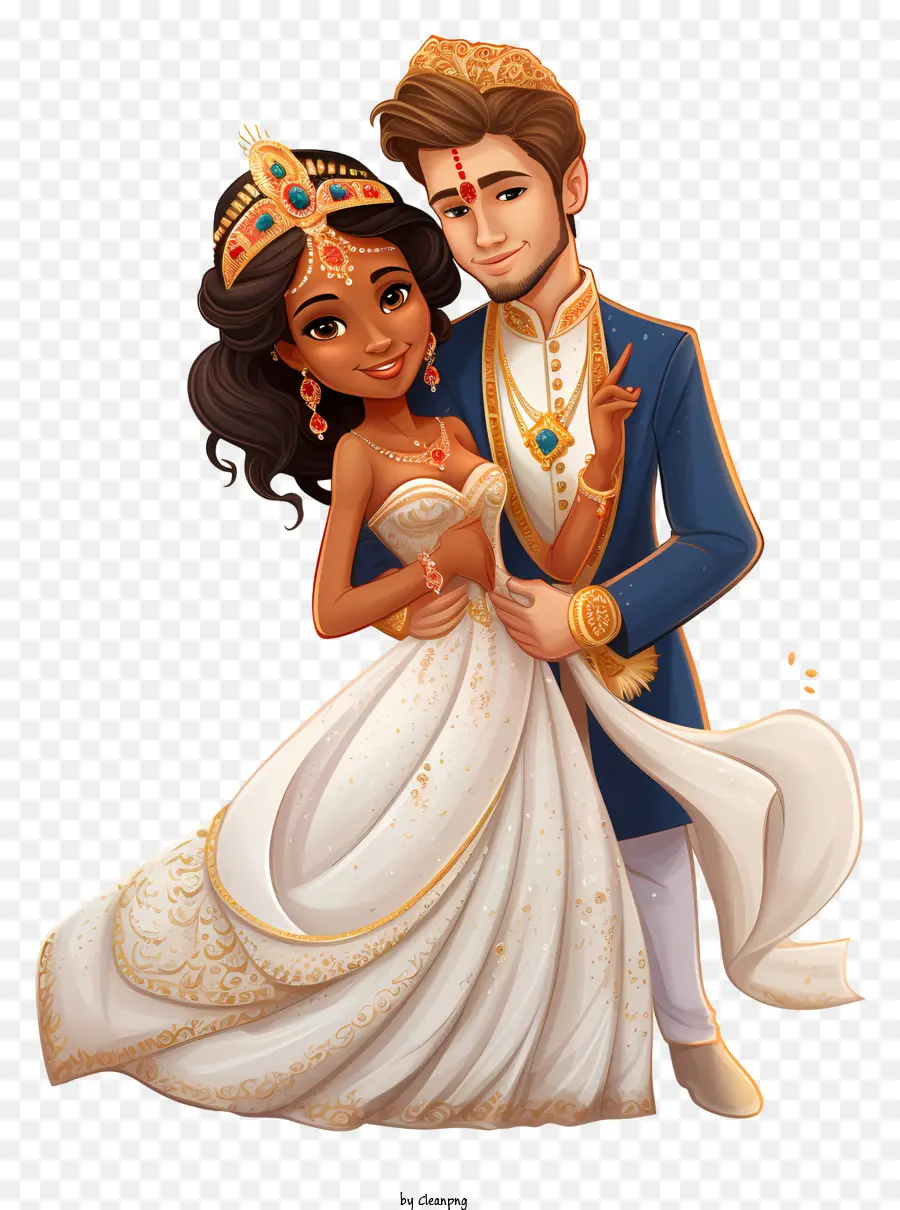 ภาพประกอบงานแต่งงานการ์ตูน，ชุดแต่งงานแบบดั้งเดิม PNG