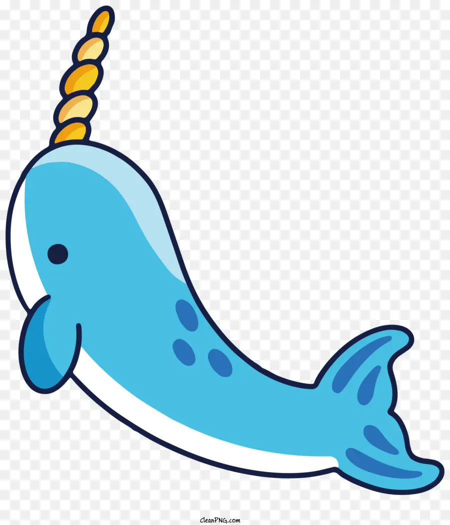 สีน้ำเงินวาฬ，หางโค้ง PNG