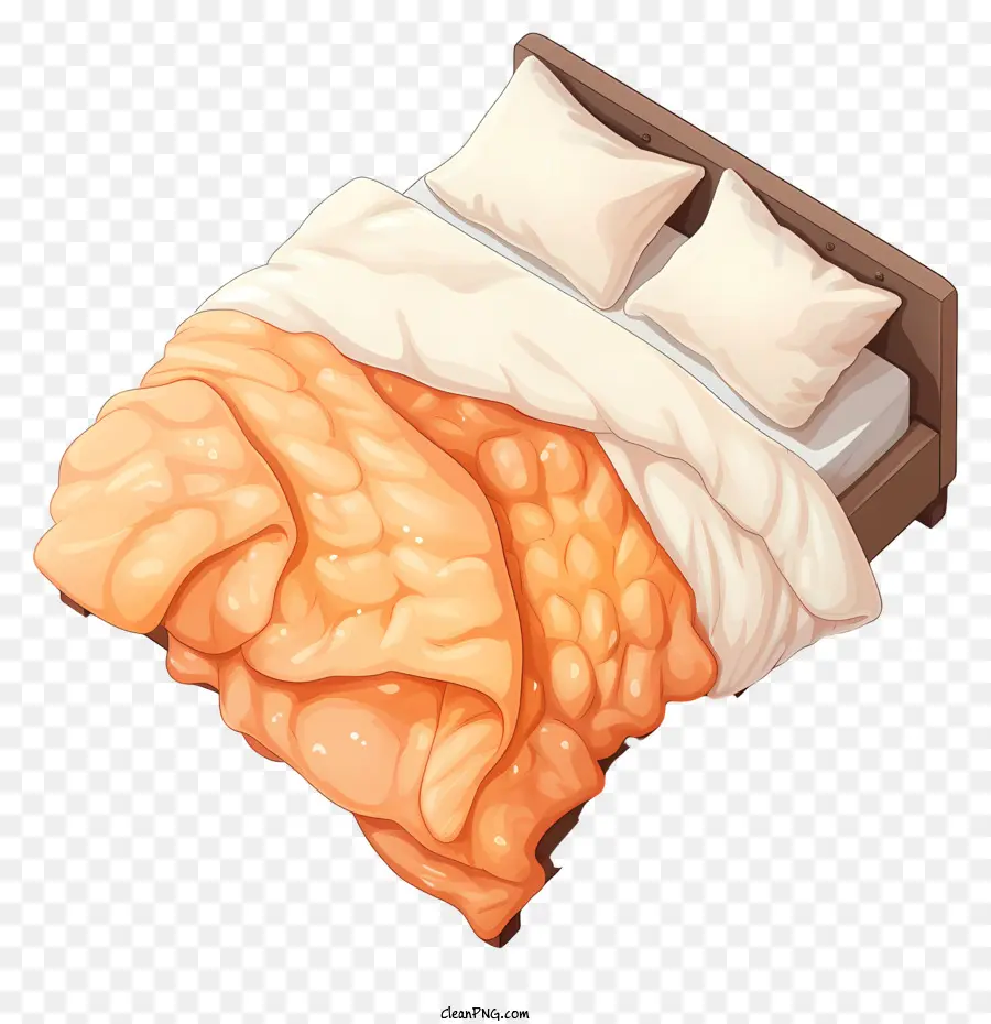 เตียงพร้อมผ้าห่มสีขาว，การจัดเรียงสมมาตร PNG