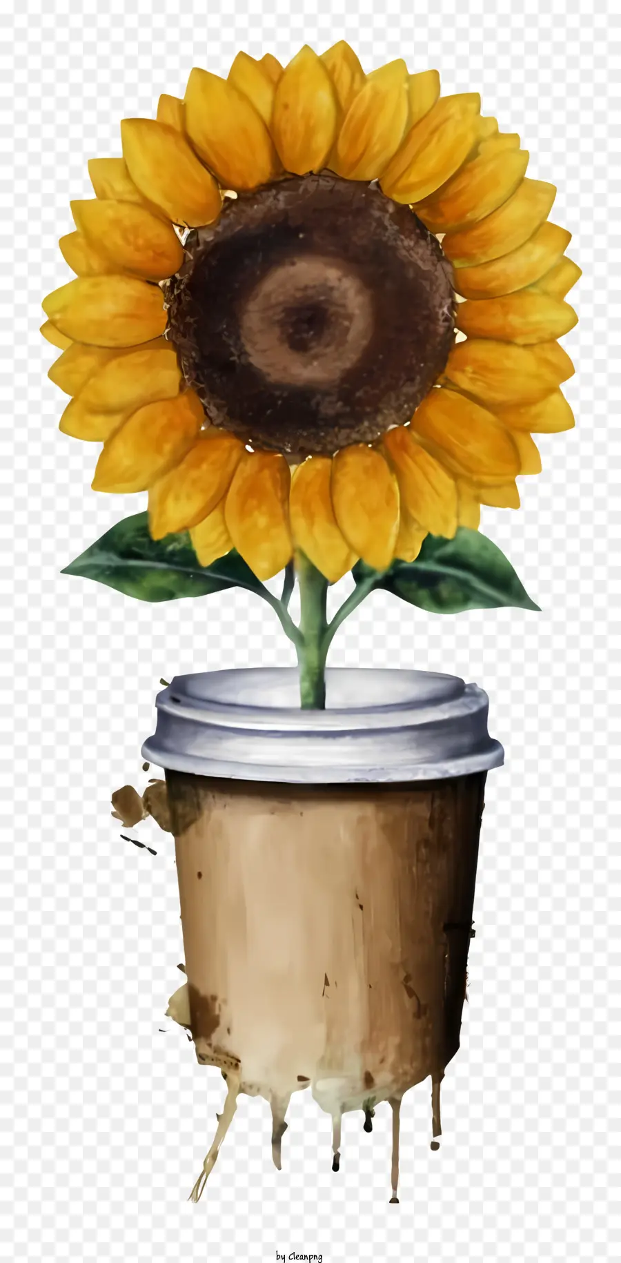 Sunflower ต้นไม้，ภาพระยะใกล้ PNG