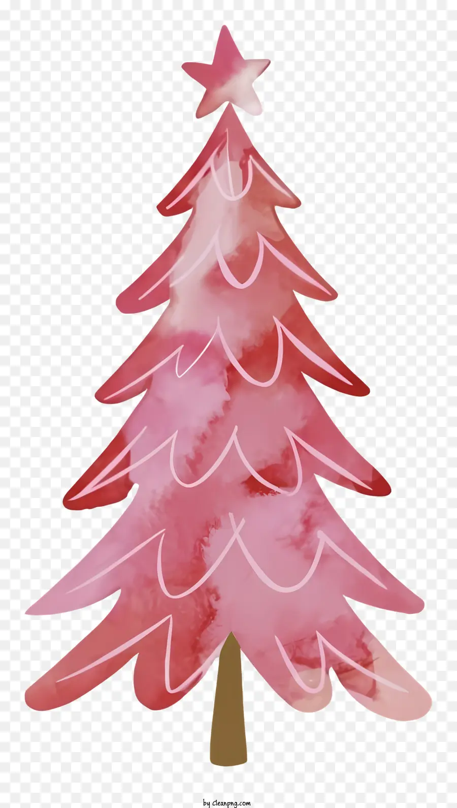สีชมพูต้นคริสต์มาส，ต้นไม้สไตล์น้ำ PNG