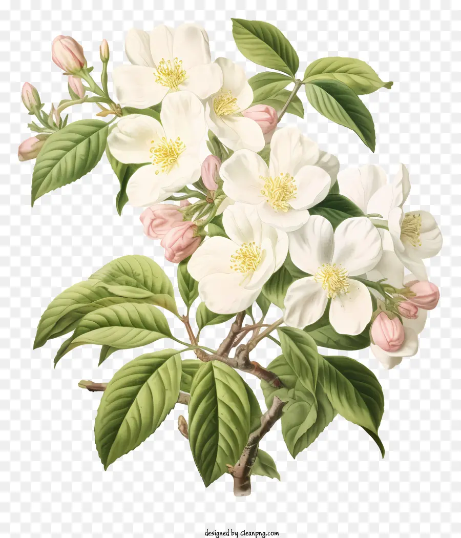 ต้นไม้ดอกสีขาว，สีชมพูที่ผลิบา PNG