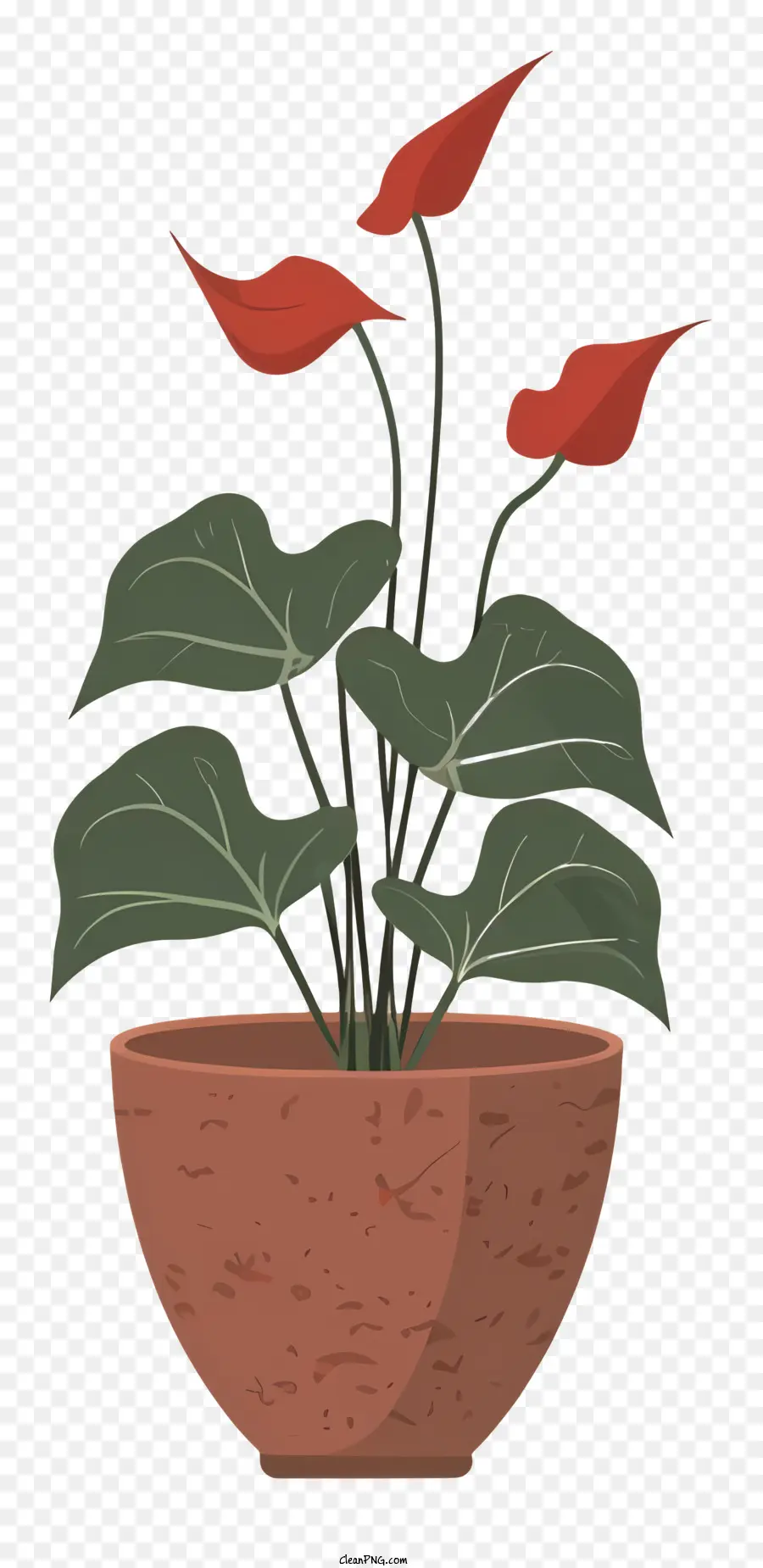 หม้อพืชขนาดเล็ก，สีแดงดอกไม้ PNG