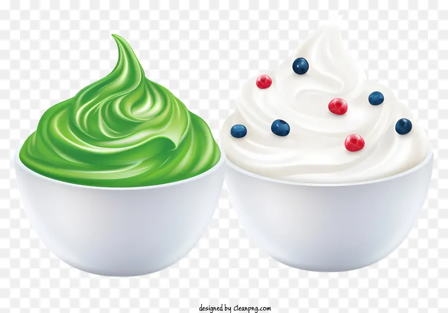 สีขาวแก้ว，สีเขียว Swirls PNG