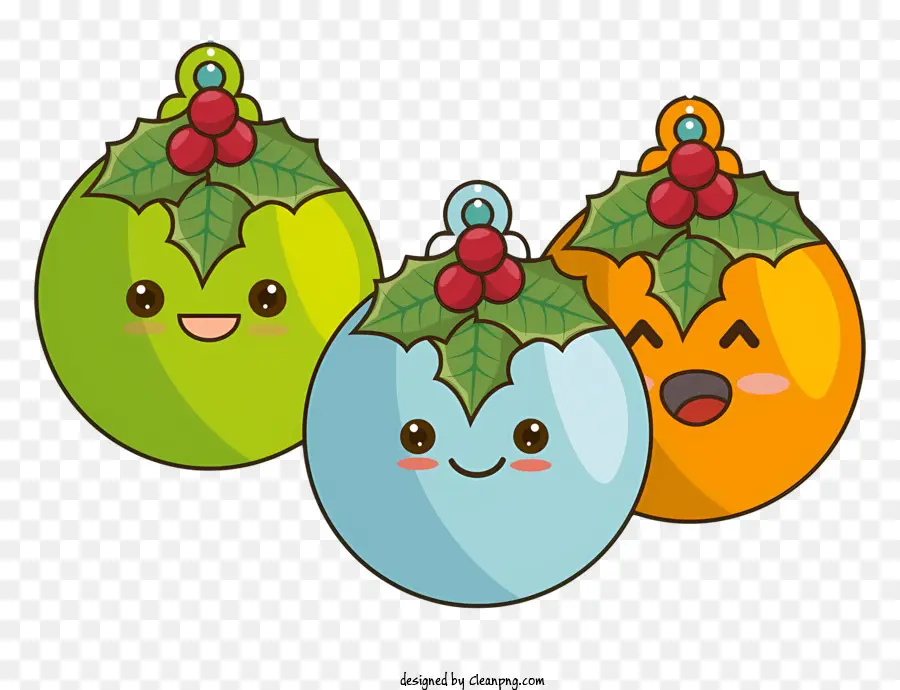 คริสมาสต์ Ornaments，แสดงใบหน้า PNG