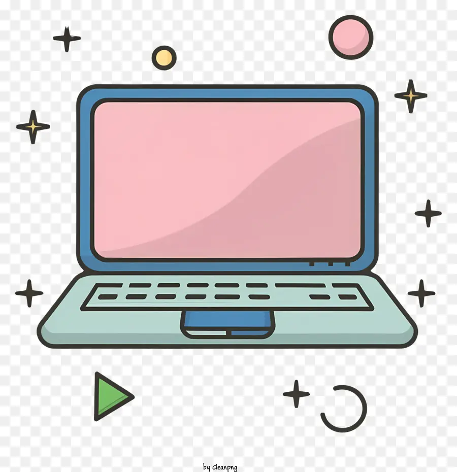 แล็ปท็อปคอมพิวเตอร์，พื้นหลังของสีชมพู PNG