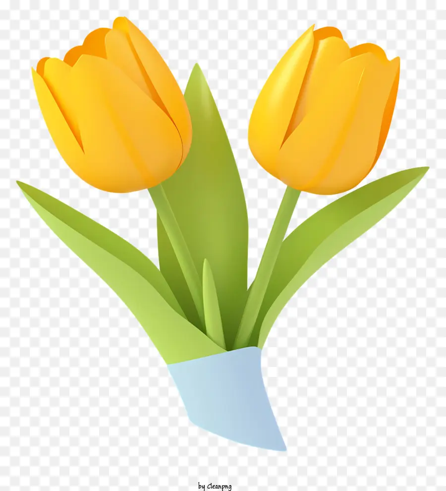 สีเหลือง Tulips，ช่อดอกไม้ PNG