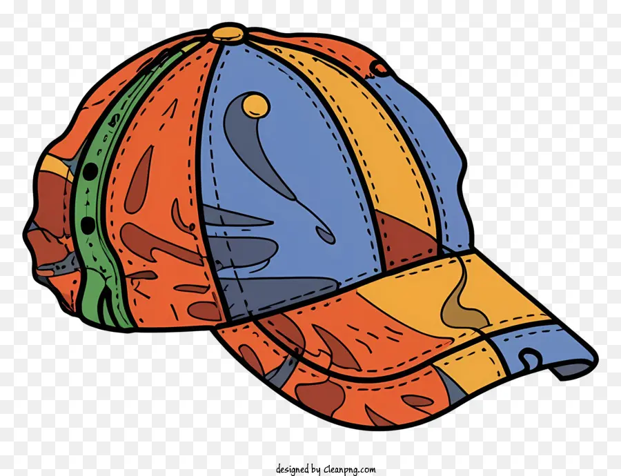 สวมหมวกเบสบอล，สีสรออกแบบ PNG