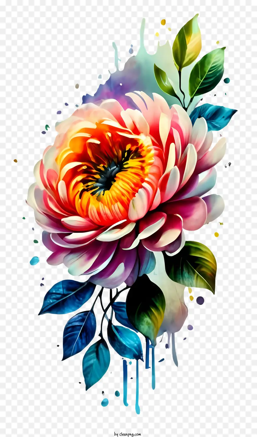 สี Illustration，ดอกไม้ใหญ่ PNG