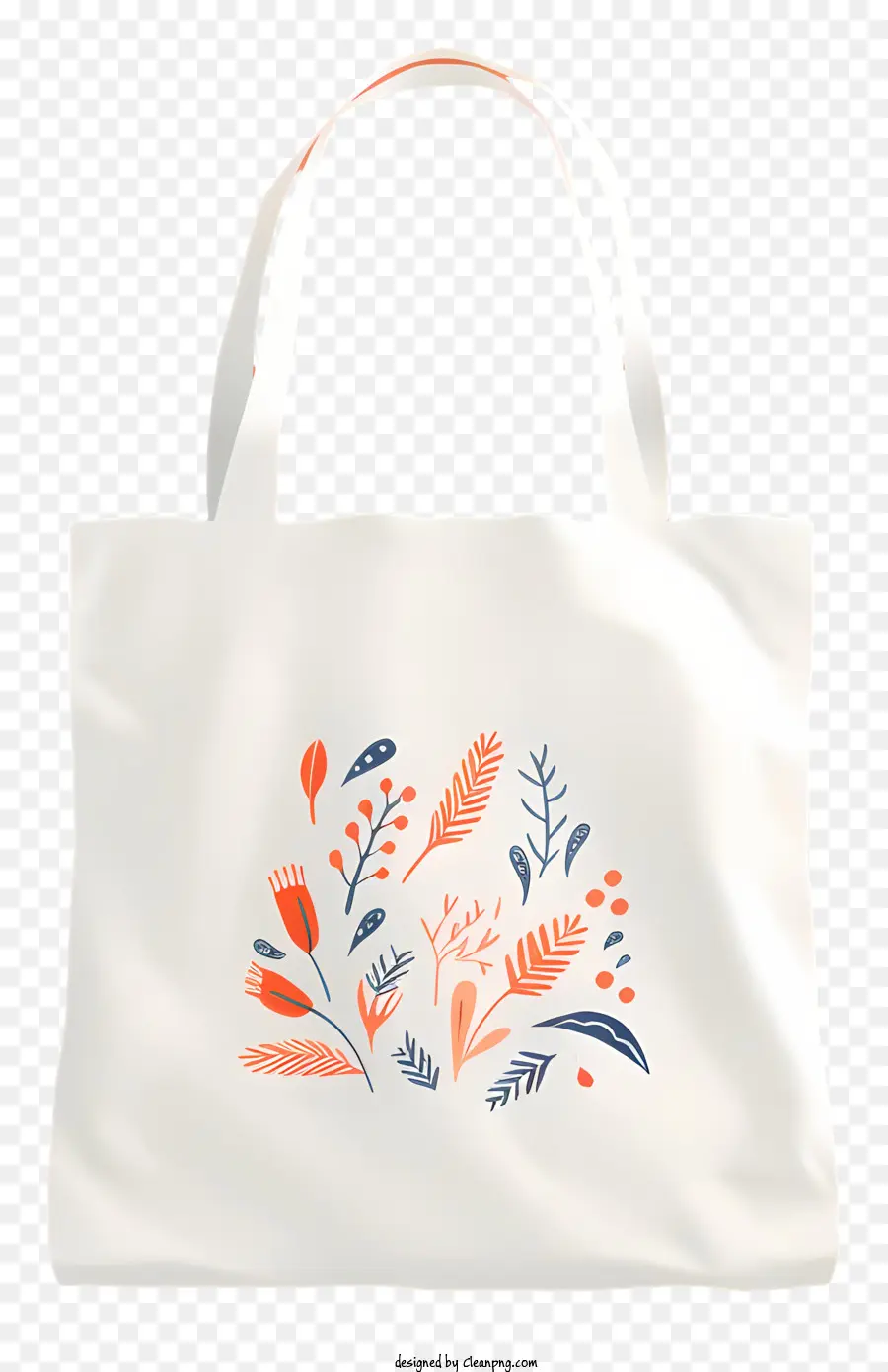 กระเป๋าหิ้วสีขาว，การออกแบบดอกไม้ดิ่ง PNG
