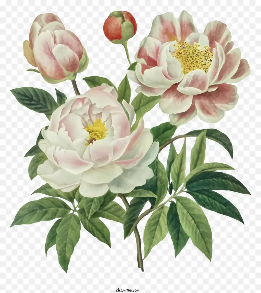 Peony ดอกไม้，สีชมพู Petals PNG