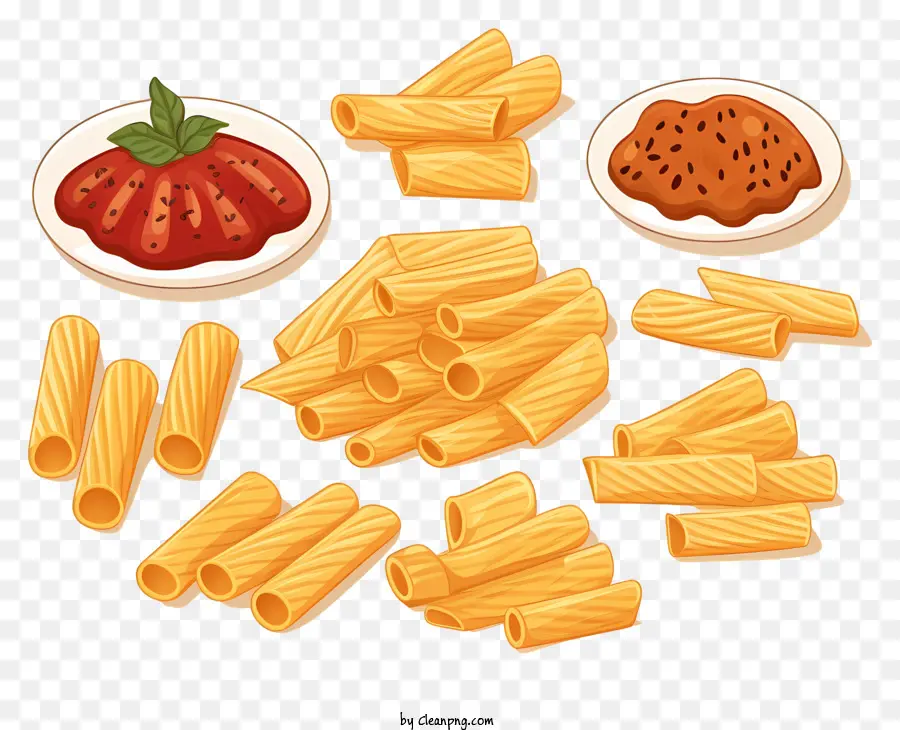 อาหารพาสต้า，พาสต้า Rigatoni PNG