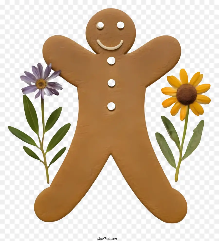Gingerbread ชาย，ช่อดอกไม้ PNG