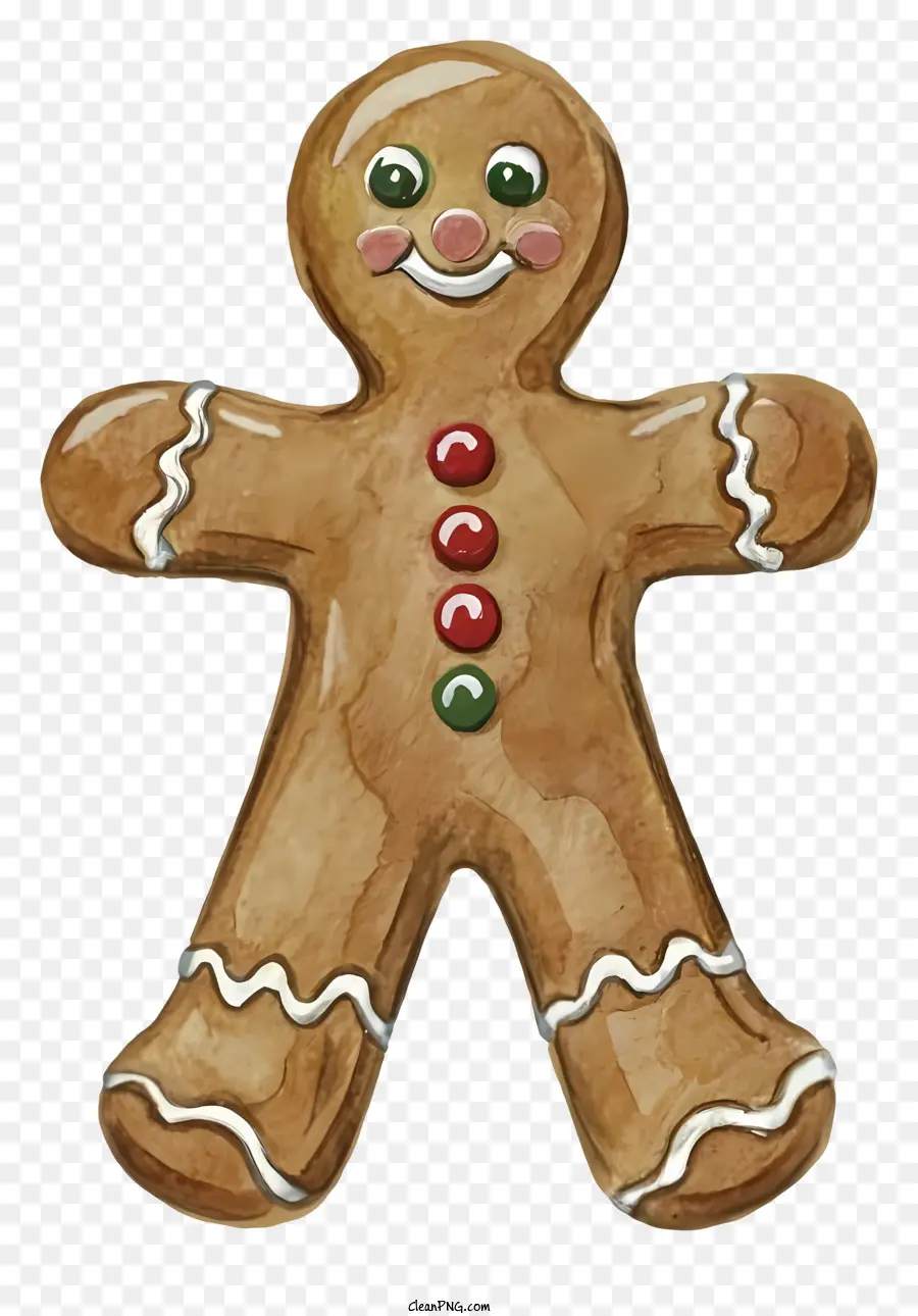 Gingerbread ชาย，ผูกโบว์สีเขียว PNG