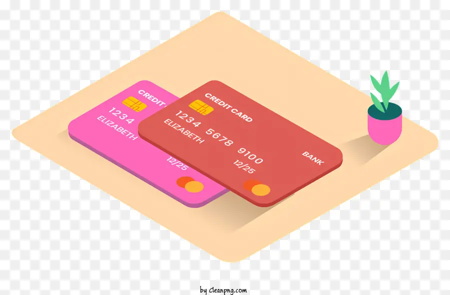 บัตรเครดิต，บัตรเครดิตสีชมพู PNG