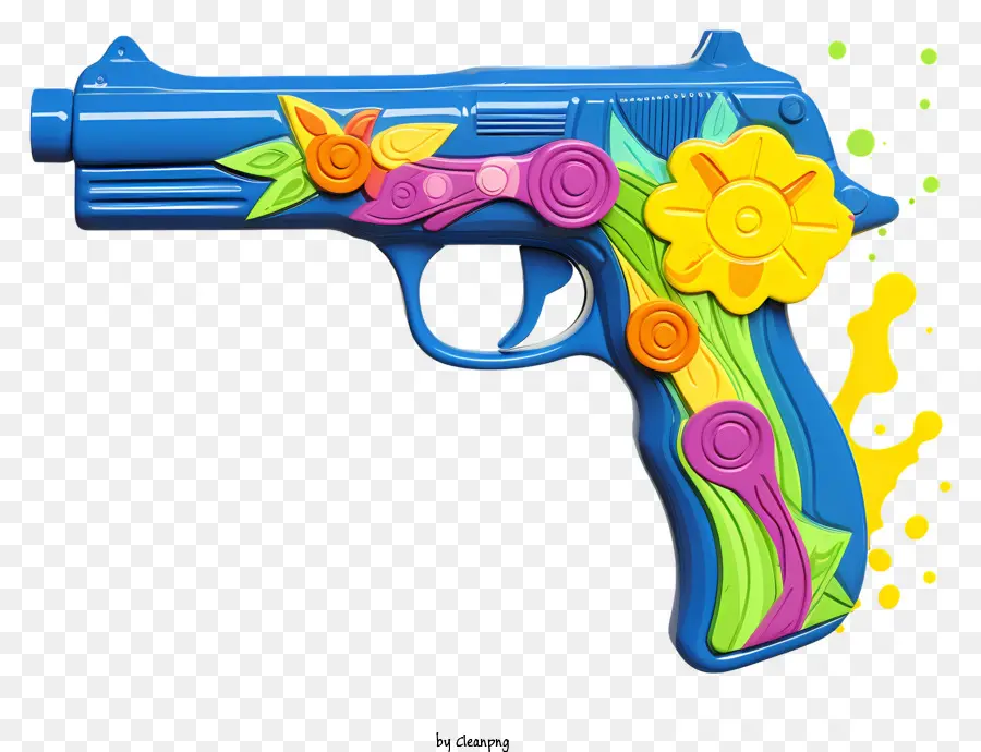 ทาสีปืนของเล่น，ปืนสีสันสดใส PNG