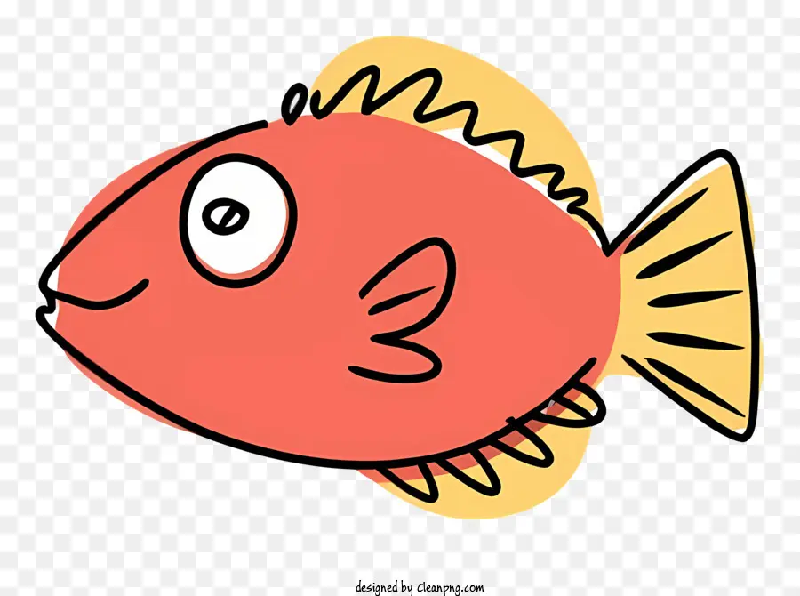 แดงปลา，ปลาบสีเหลือง Fins PNG