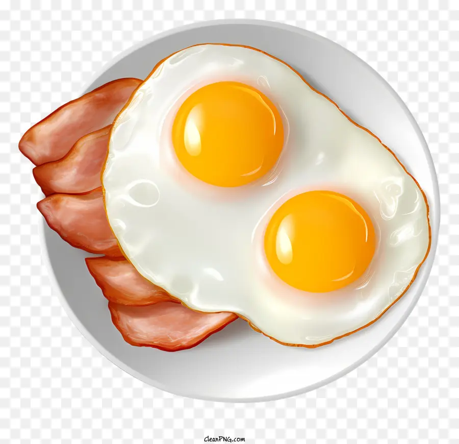 เบคอนและอาหารเช้าไข่，ไข่ทอดและเบคอน PNG