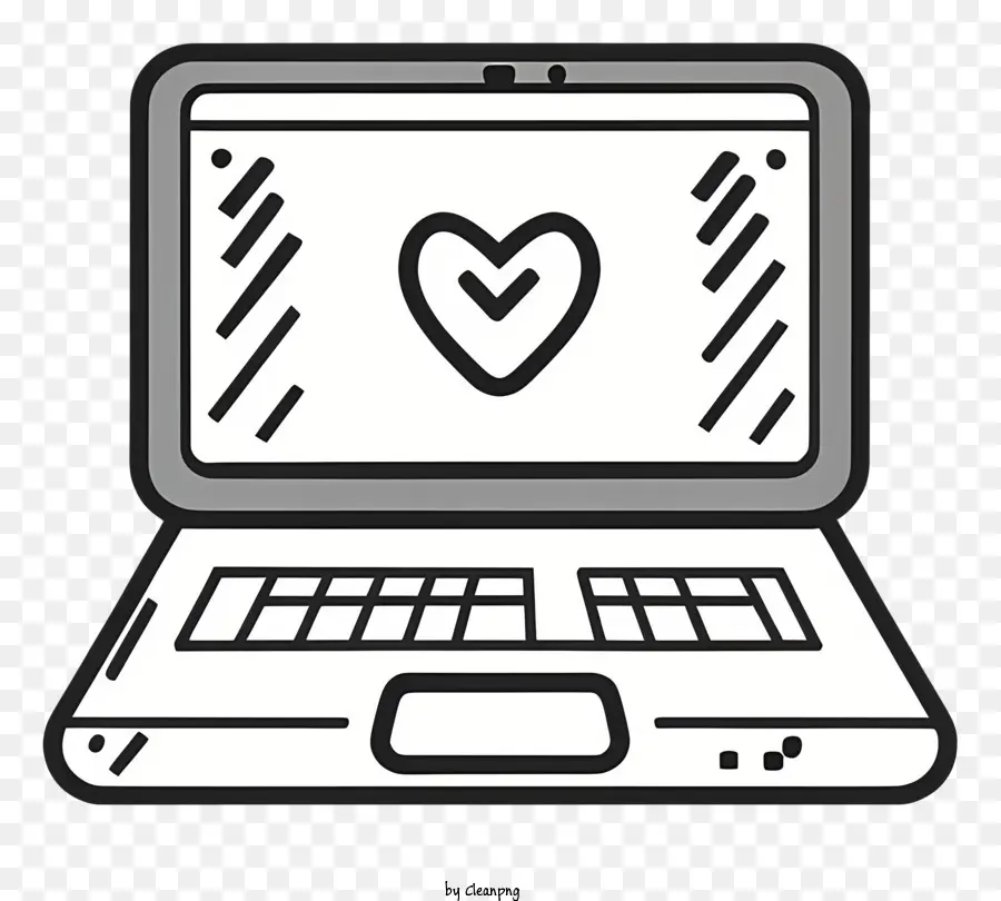 แล็ปท็อป，รูปร่างหัวใจ PNG