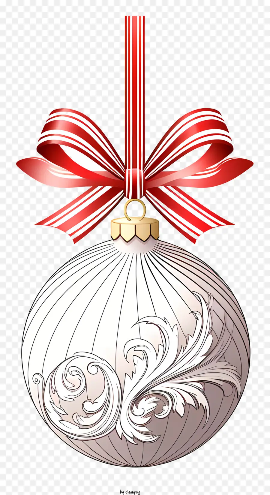 สีขาว Ornament，ติดโบว์แดง PNG