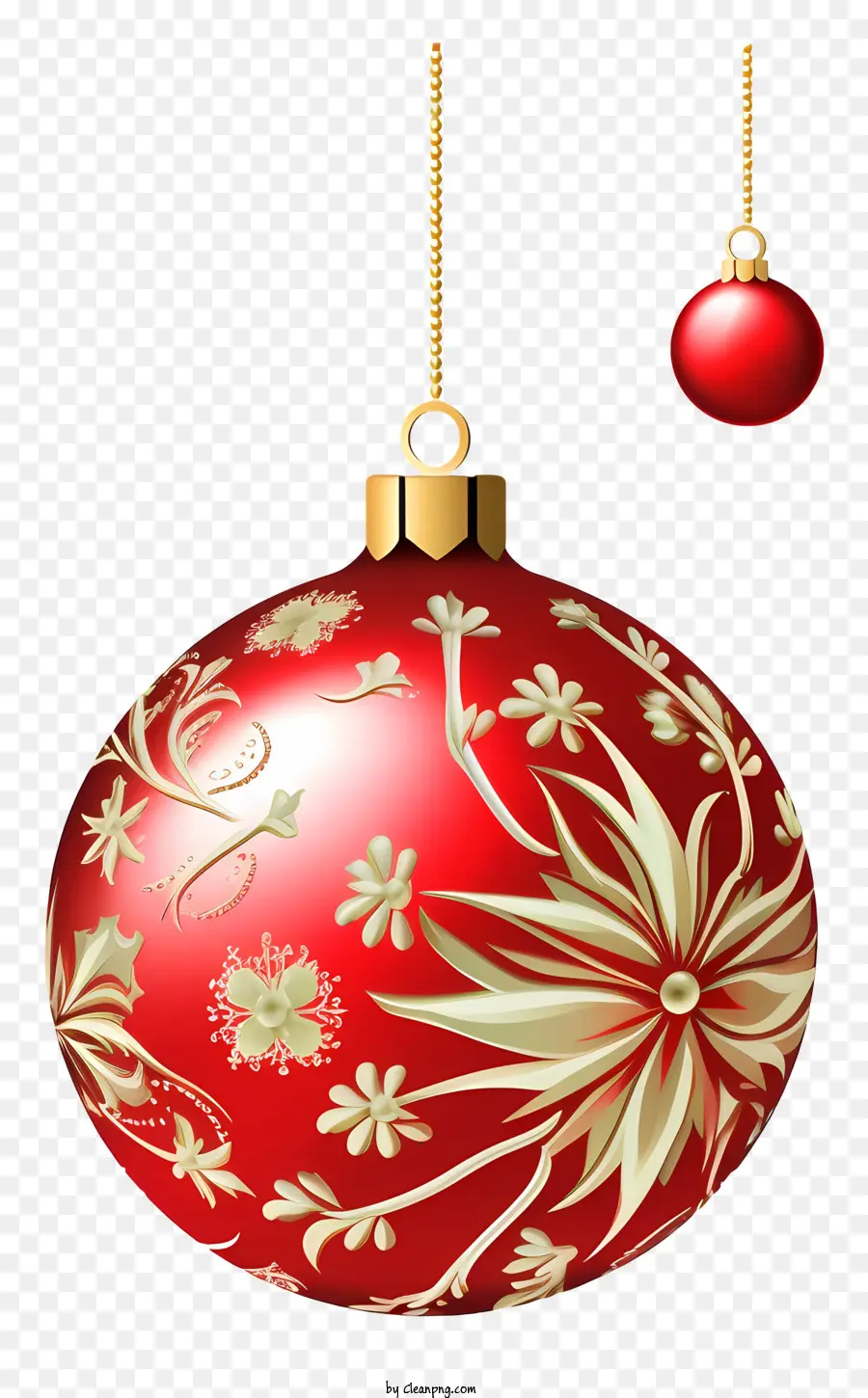 คริสมาสต์ Ornament，เครื่องประดับสีแดงและสีทอง PNG