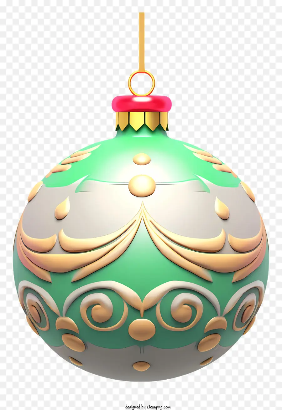 คริสมาสต์ Ornament，เครื่องประดับสีเขียวและสีขาว PNG