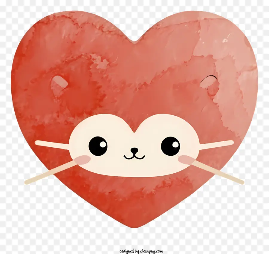 สีแดงหัวใจ，การ์ตูนปักแมว PNG