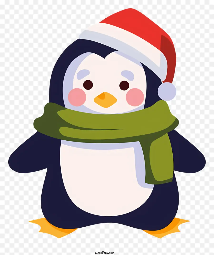 น่ารักกเพนกวินตบเพนกวิน，แค่หมวกซานต้าใบเดียว PNG