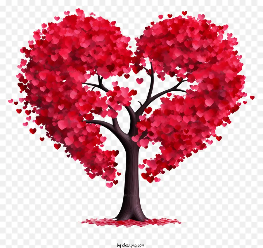 คำสำคัญต้นไม้รูปหัวใจ，แดงเหลือ PNG