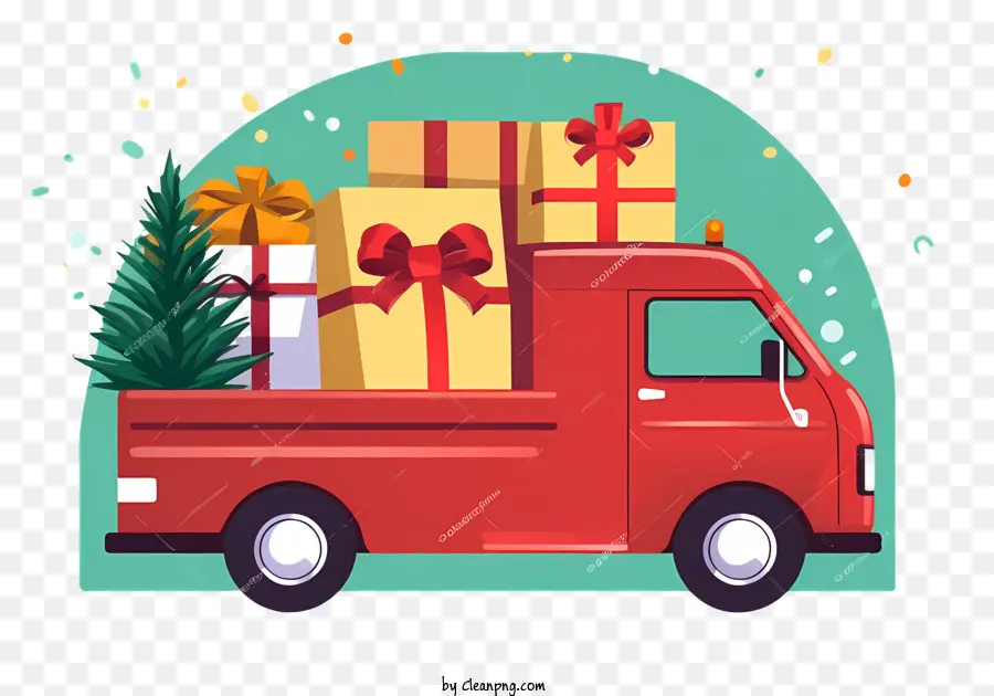 ส่งของรถบรรทุก，ของขวัญคริสต์มาส PNG