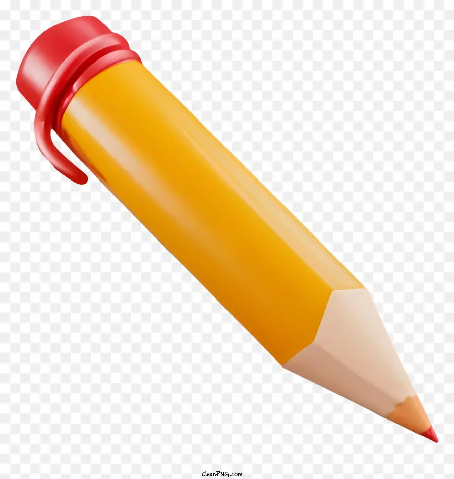 ดินสอสีเหลือง，ฝาพลาสติกสีแดง PNG