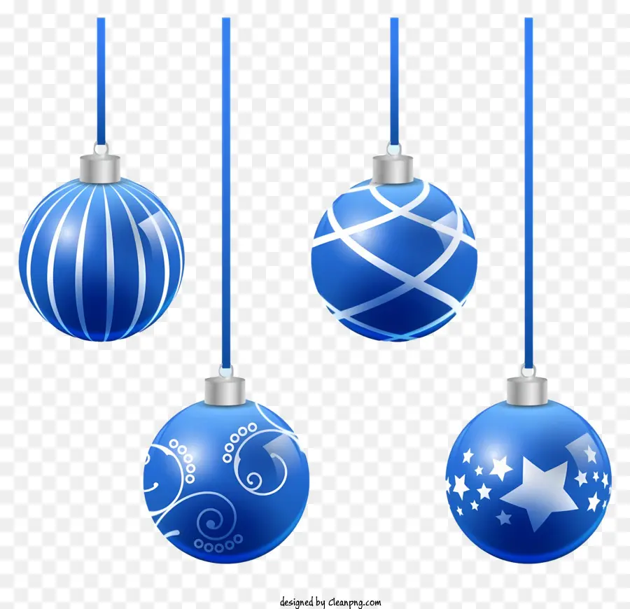 ลูกบอลคริสต์มาสสีน้ำเงินและสีขาว，สตาร์ออกแบบ PNG